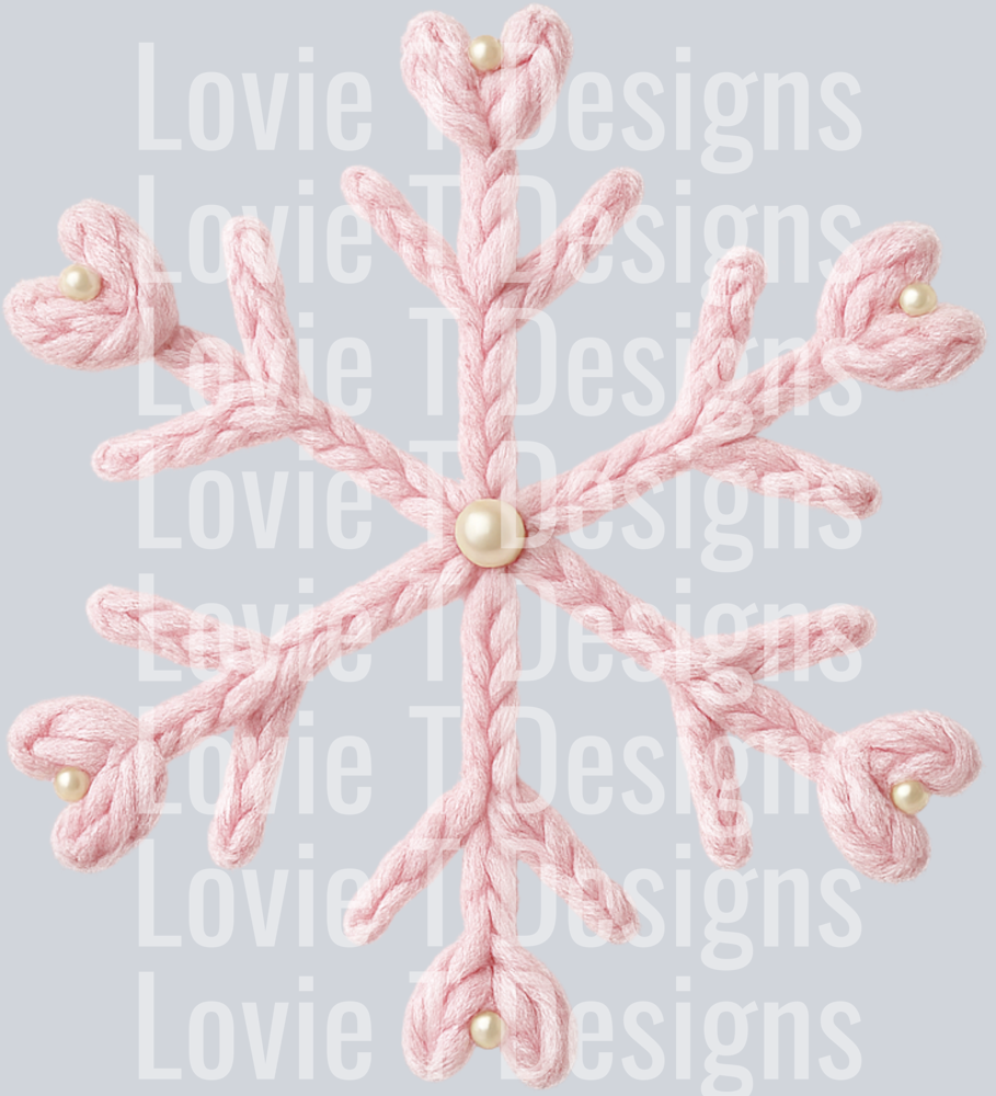 PINK SNOWFLAKE PEARL FAUX YARN