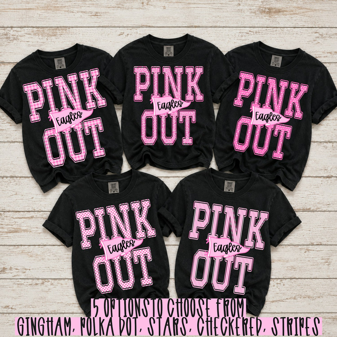 Pink Out Pennant customizable DTF transfer