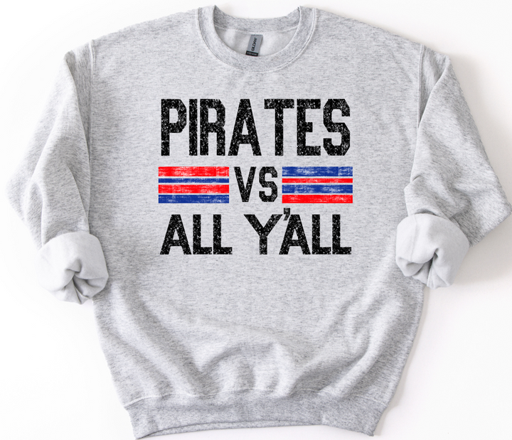 PIRATES VS ALL YALL BLACK RED AND ROYAL