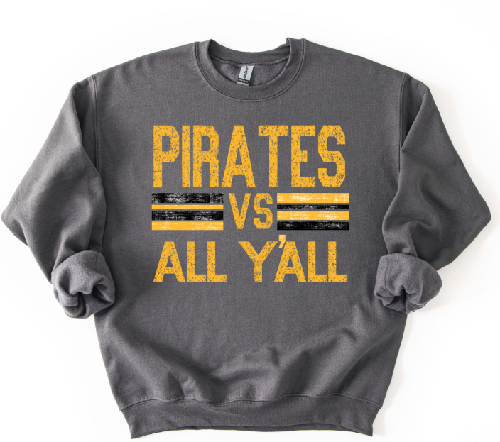 Pirates Vs All Y'all Yellow Gold and Black DTF transfer design – image 1