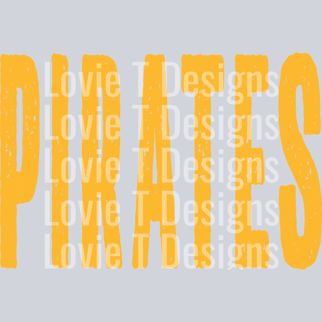 Pirates Yellow Gold Overized Grunge Mascot – DTF Transfer