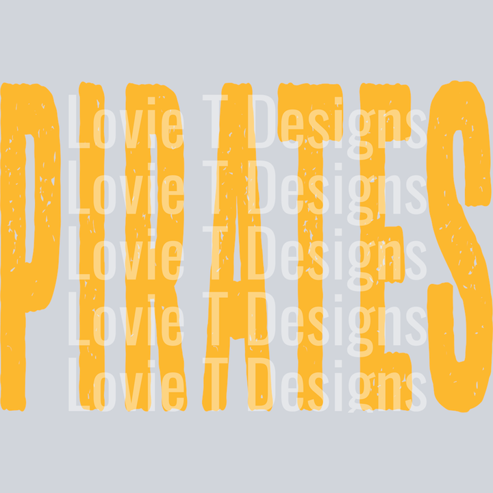 Pirates Yellow Gold Overized Grunge Mascot – DTF Transfer