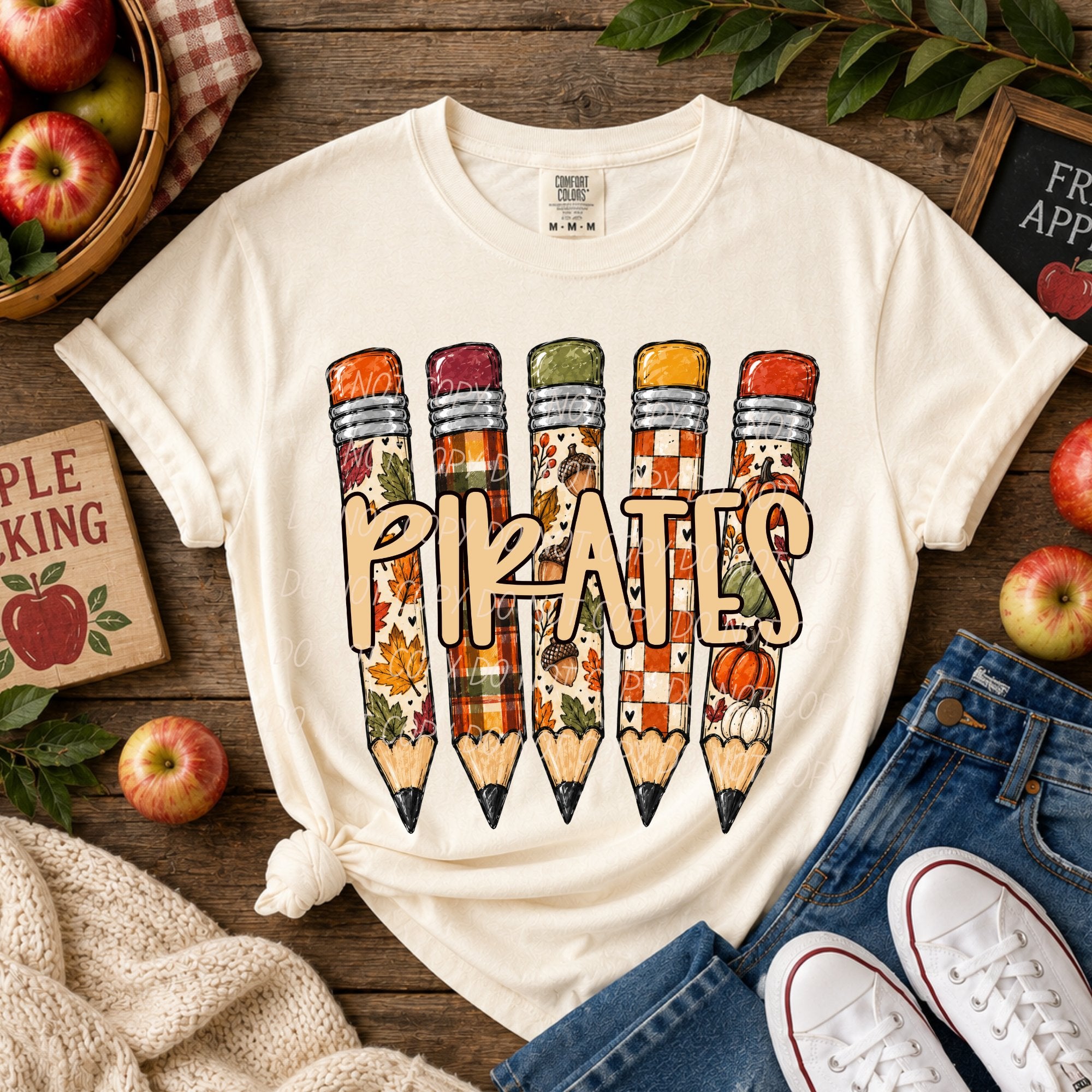Fall Pencil Mascots PIRATES design