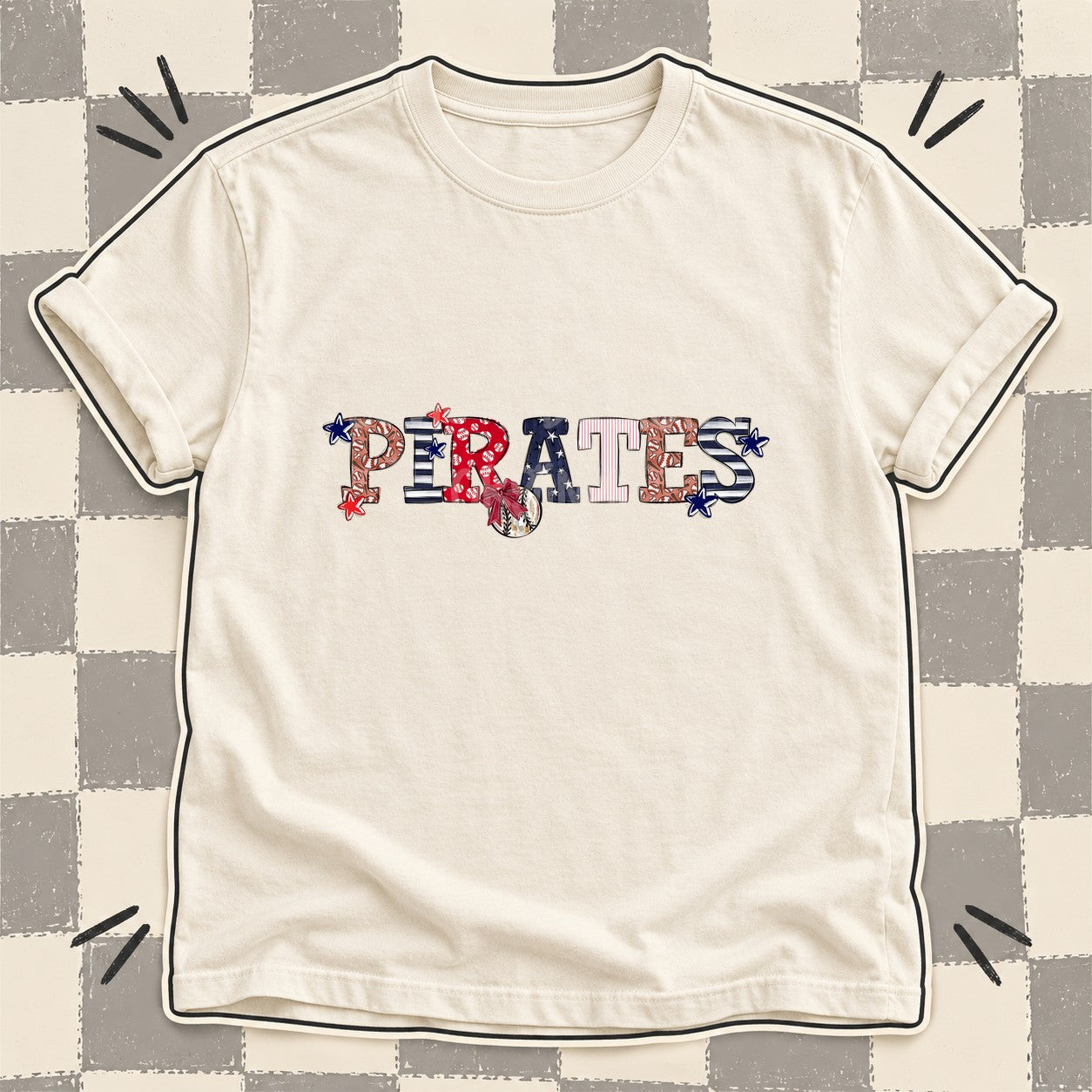 Mixed Doodle Baseball Mascots – Ballpark Classic Pirates design