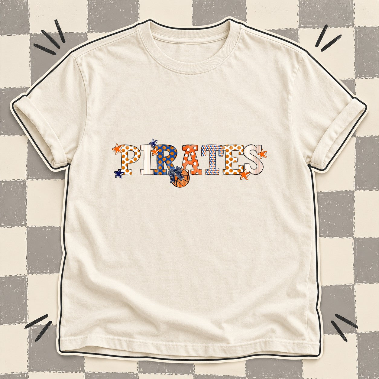 Mixed Doodle Basketball Mascots – Court Classic Pirates design