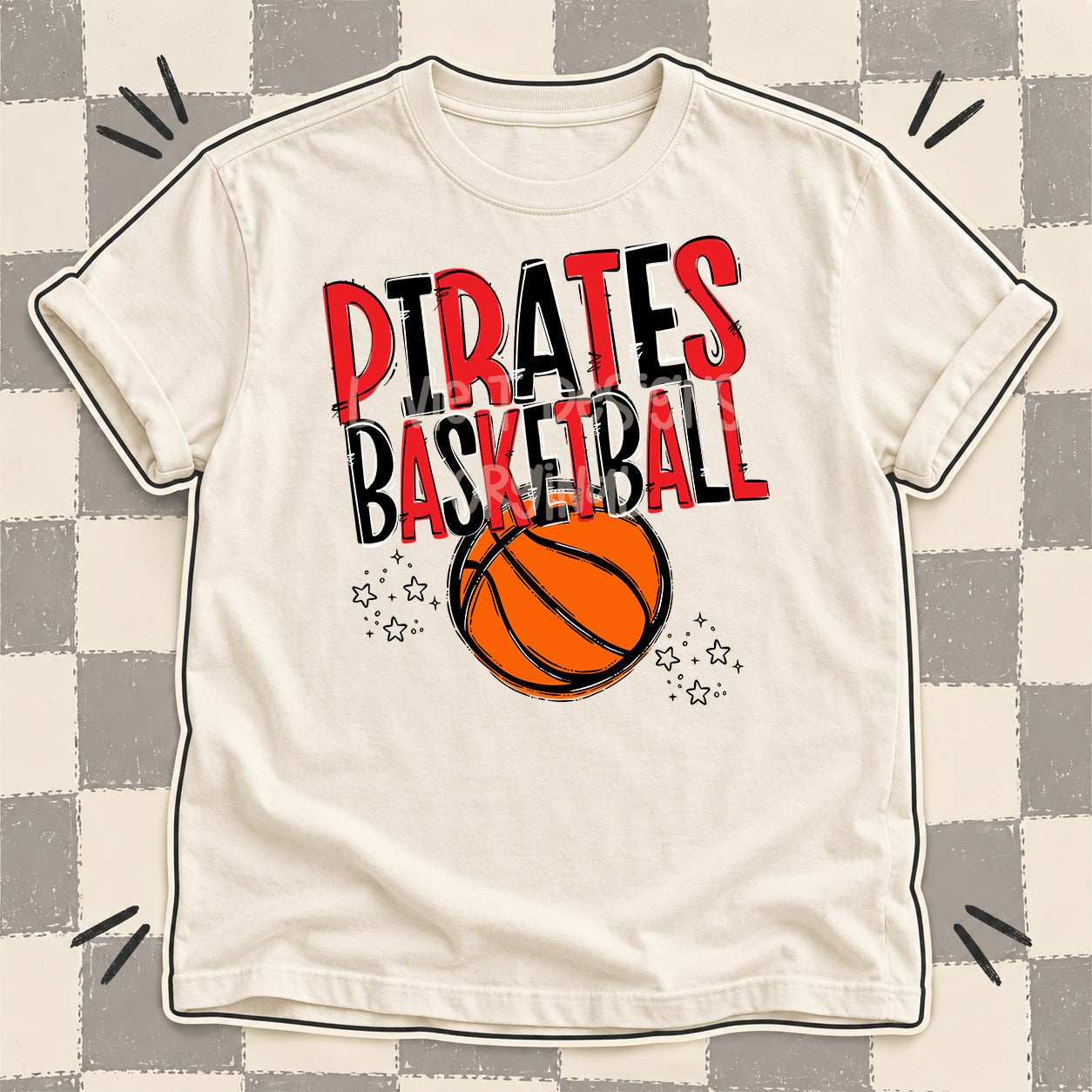Team Go Basketball Mascots Pirates Red Black design