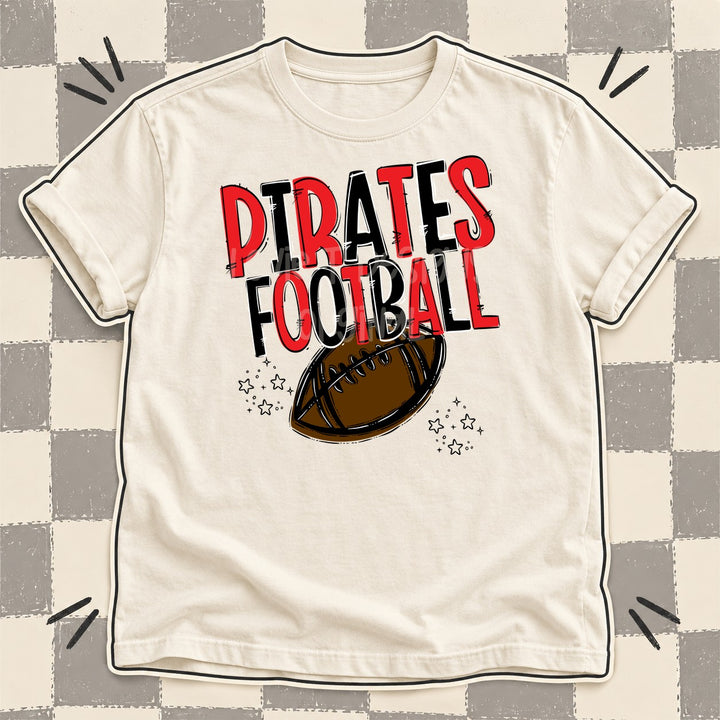 Pirates Red Black Team Go Football Mascots DTF transfer mockup