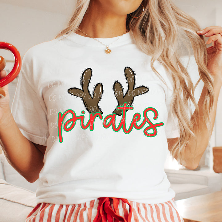 Pirates Reindeer mascot DTF transfer