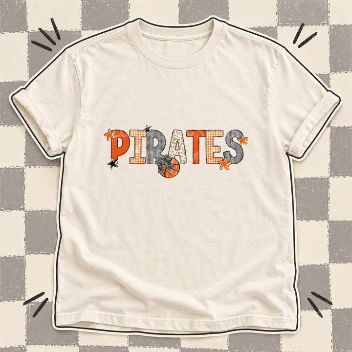 Pirates Mixed Doodle Basketball Mascots – Hoops Houndstooth DTF transfer mockup
