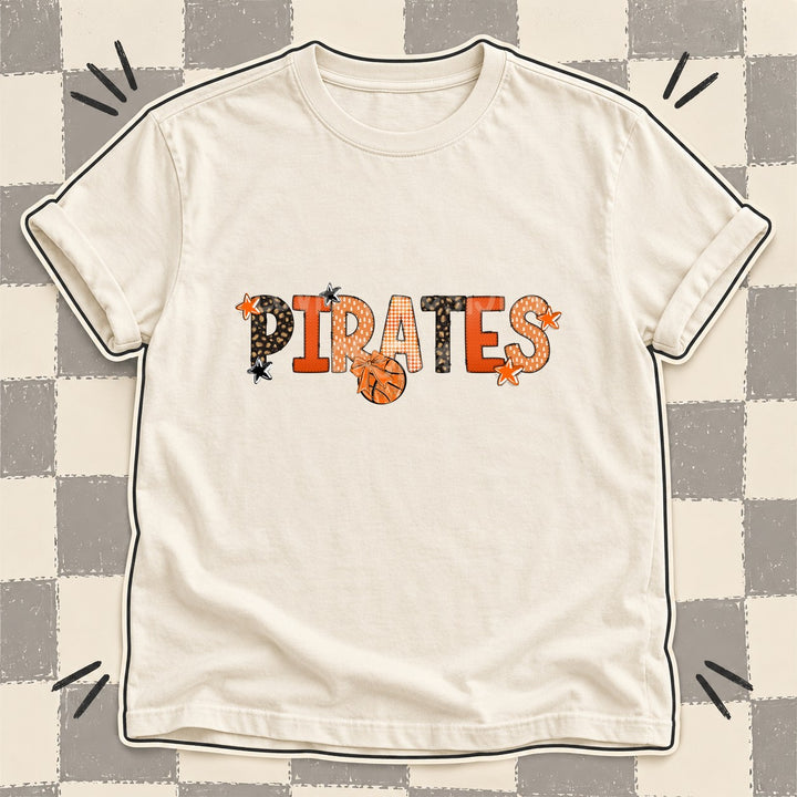 Pirates Mixed Doodle Basketball Mascots – Leopard Court DTF transfer mockup