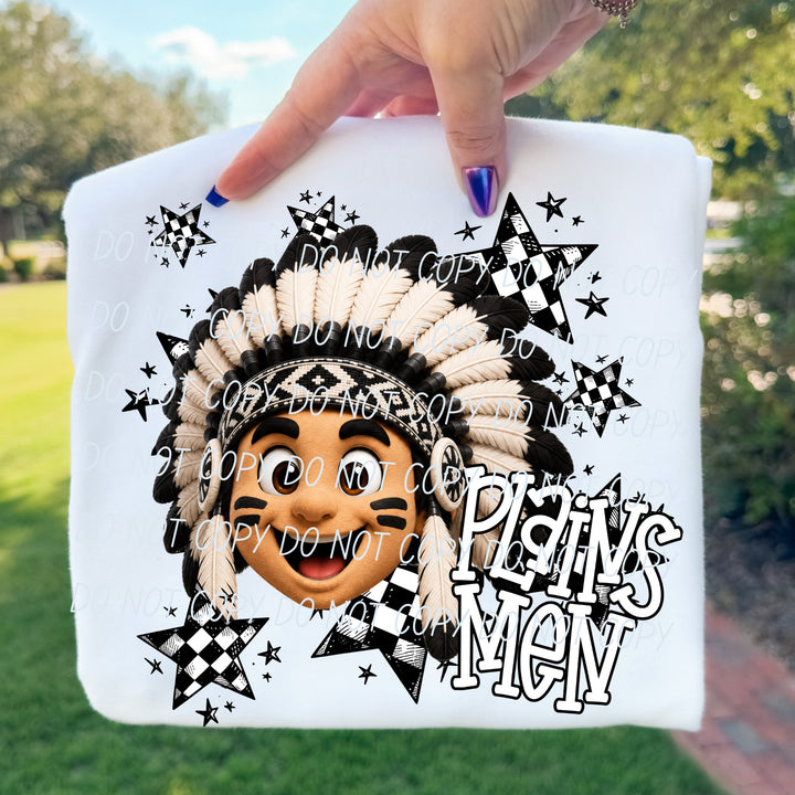 Plainsmen Big Mascot Energy mascot DTF transfer