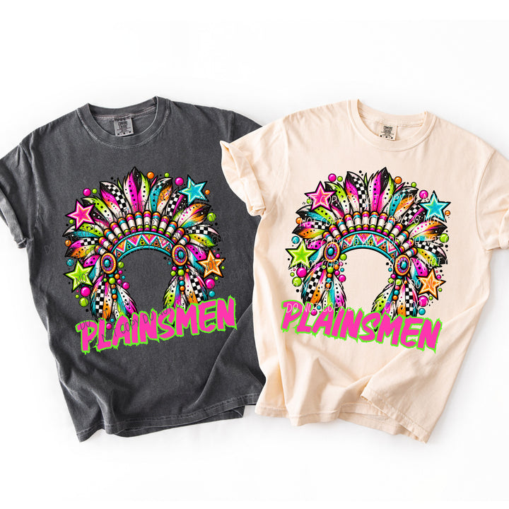 Plainsmen Neon Starstruck mascot DTF transfer