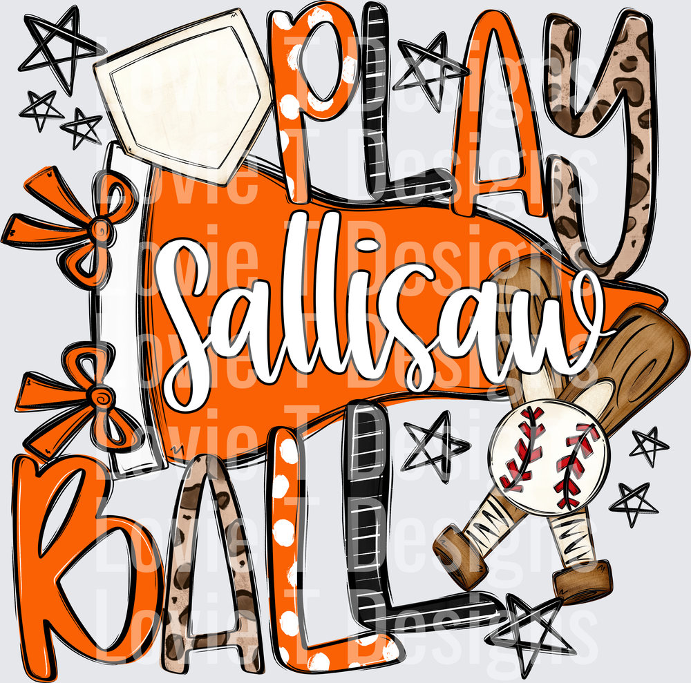 PLAY BALL BASEBALL ORANGE SALLISAW AVERY