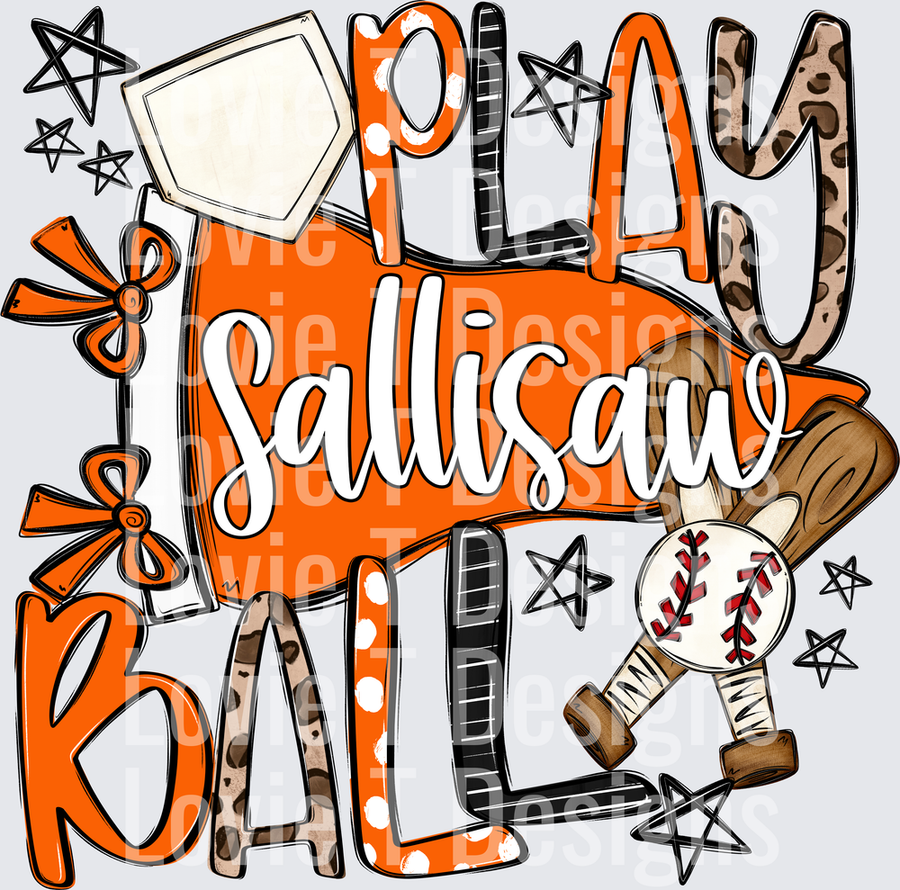 PLAY BALL BASEBALL ORANGE SALLISAW AVERY