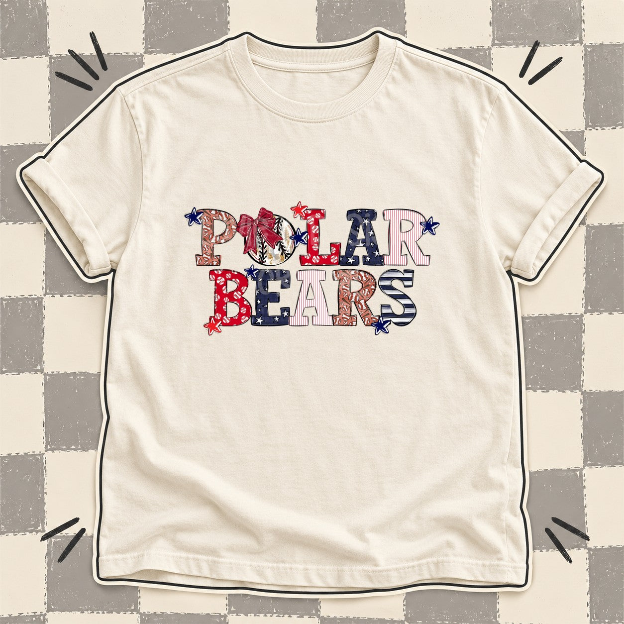 Mixed Doodle Baseball Mascots – Ballpark Classic Polar Bears design