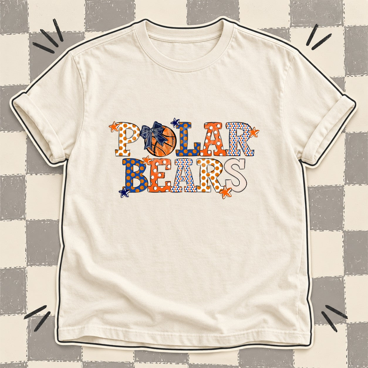 Mixed Doodle Basketball Mascots – Court Classic Polar Bears design