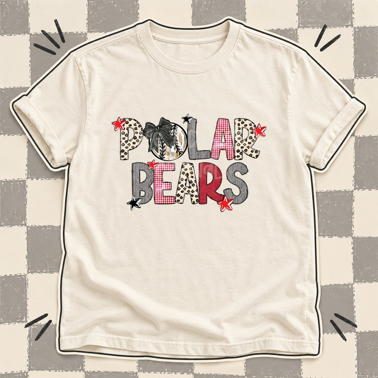 Mixed Doodle Baseball Mascots – Stitched Ballpark Polar Bears design