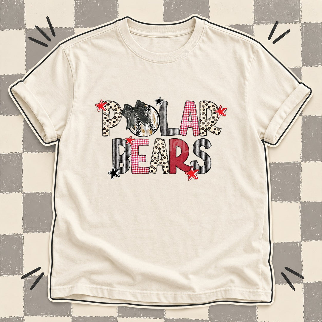 Polar Bears Mixed Doodle Baseball Mascots – Stitched Ballpark DTF transfer mockup