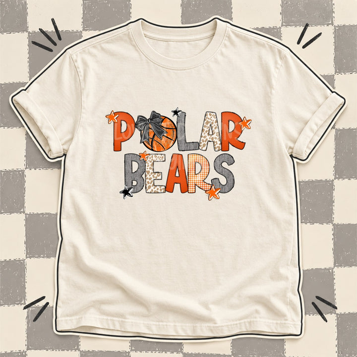Polar Bears Mixed Doodle Basketball Mascots – Hoops Houndstooth DTF transfer mockup