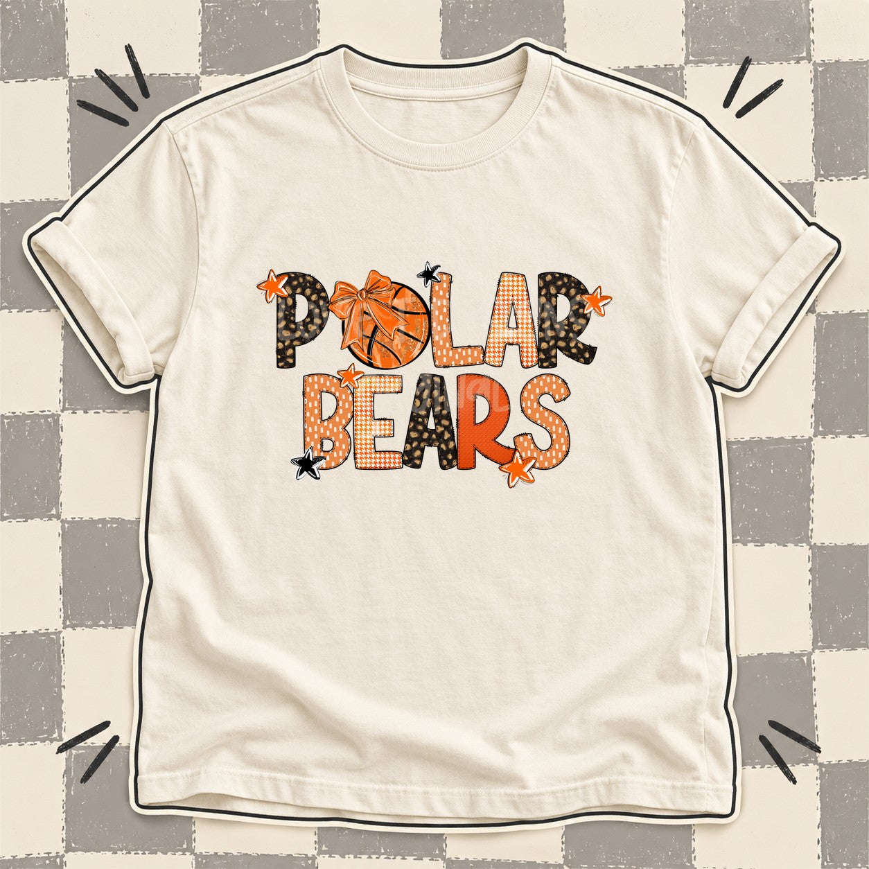 Mixed Doodle Basketball Mascots – Leopard Court Polar Bears design