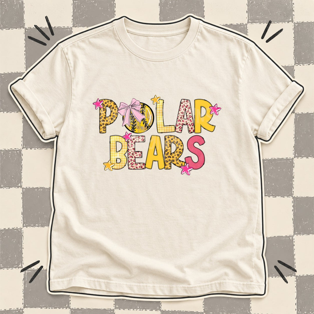 Polar Bears Mixed Doodle Softball Mascots – Sunshine Leopard DTF transfer mockup
