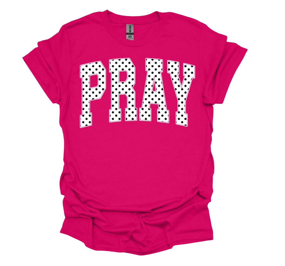 Polka Dot Pray DTF transfer design