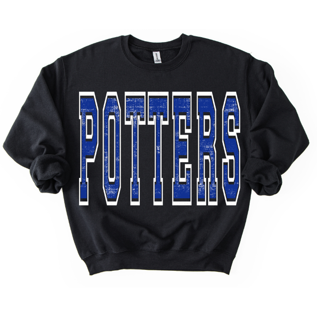 Potters Royal and White Varsity Style – DTF Transfer