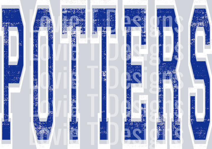 POTTERS ROYAL AND WHITE VARSITY STYLE