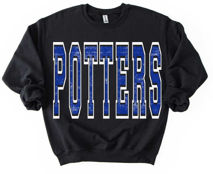 POTTERS ROYAL AND WHITE VARSITY STYLE