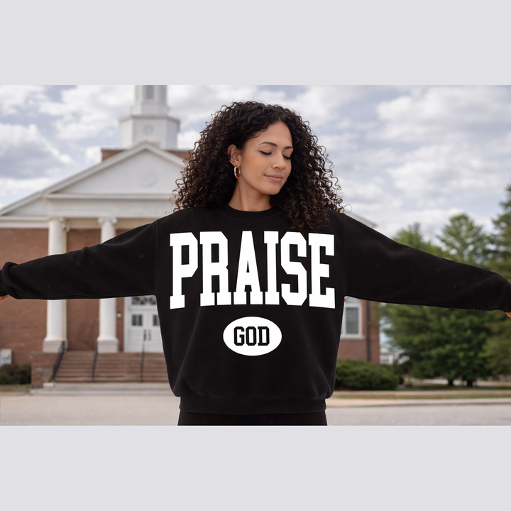 Praise God College Block White – DTF Transfer