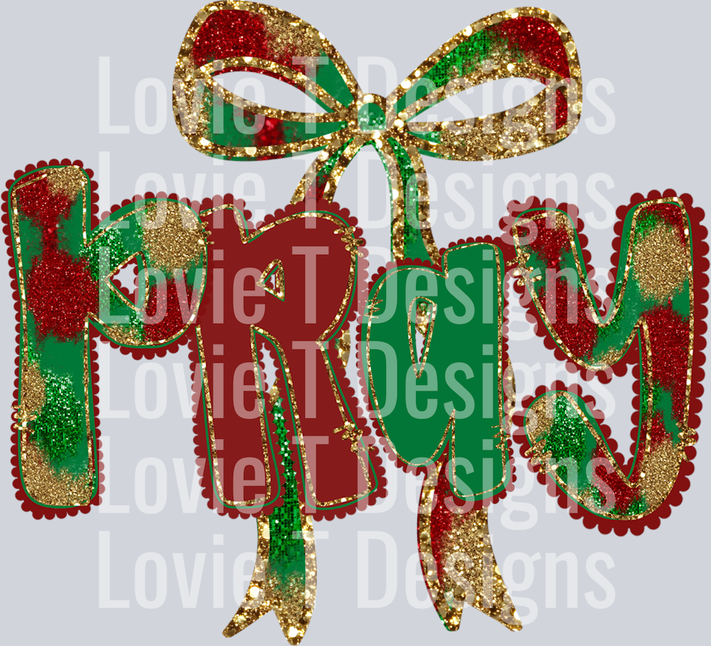 Pray Christmas Bow