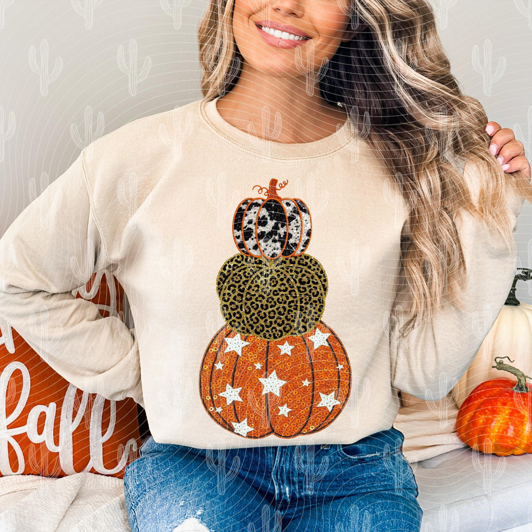 PREPPY PUMPKINS FAUX EMBROIDERY