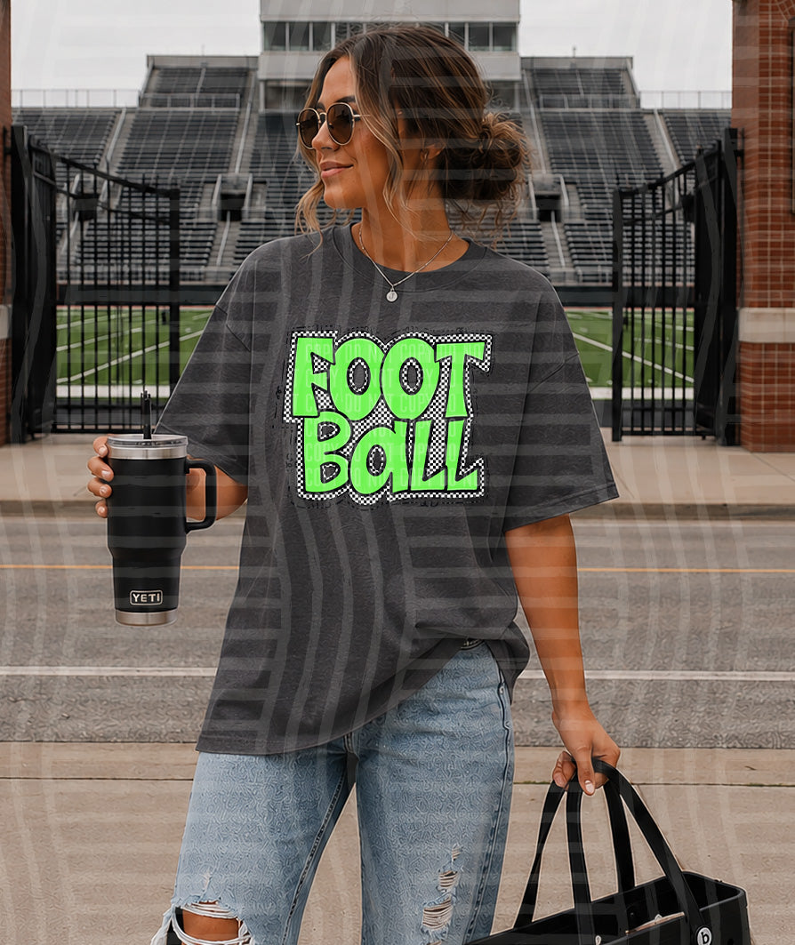 PREPPY CHECKER FOOTBALL LIME