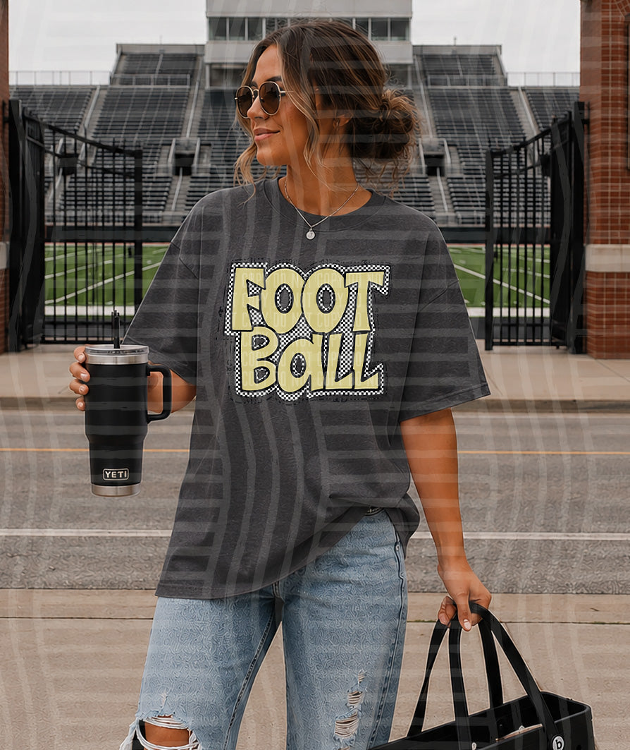 PREPPY CHECKER FOOTBALL LT GOLD
