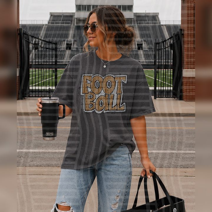 Preppy Checker Football Brown – DTF Transfer
