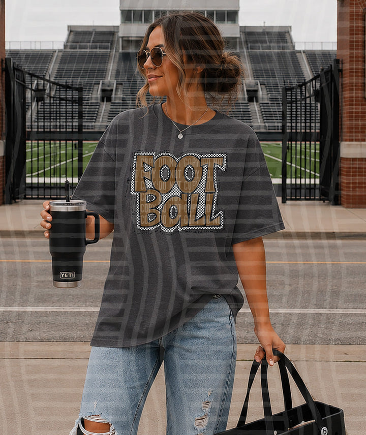 PREPPY CHECKER FOOTBALL BROWN