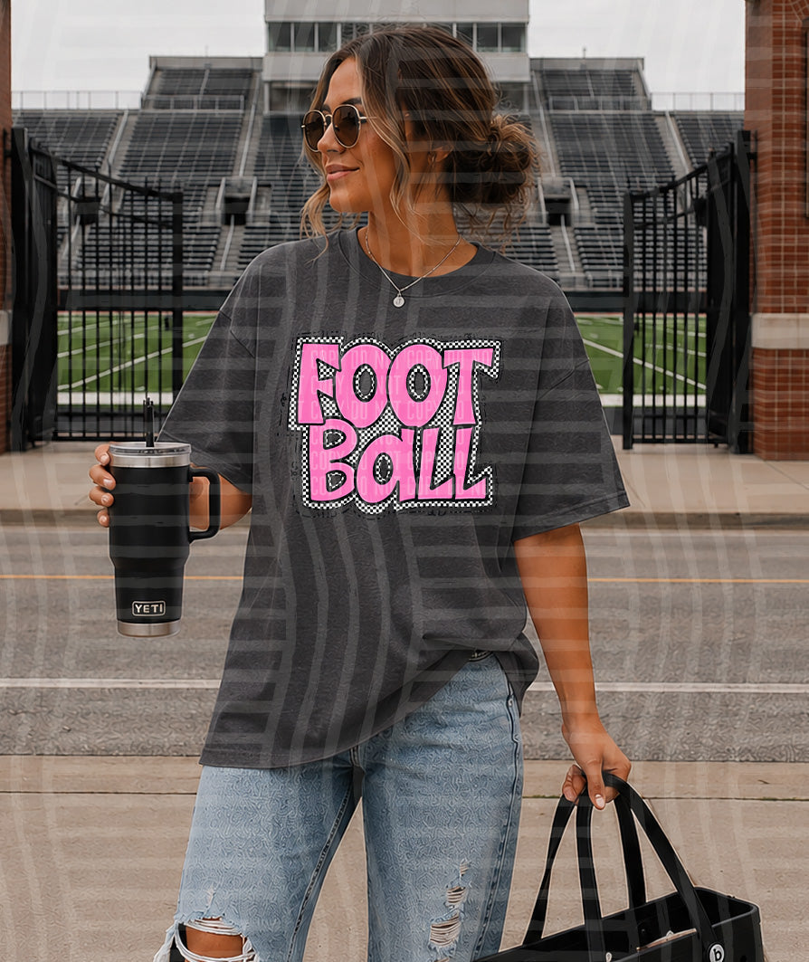 PREPPY CHECKER FOOTBALL PINK