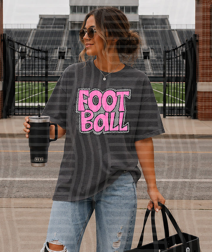 PREPPY CHECKER FOOTBALL PINK