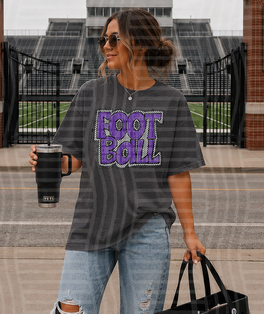PREPPY CHECKER FOOTBALL PURPLE