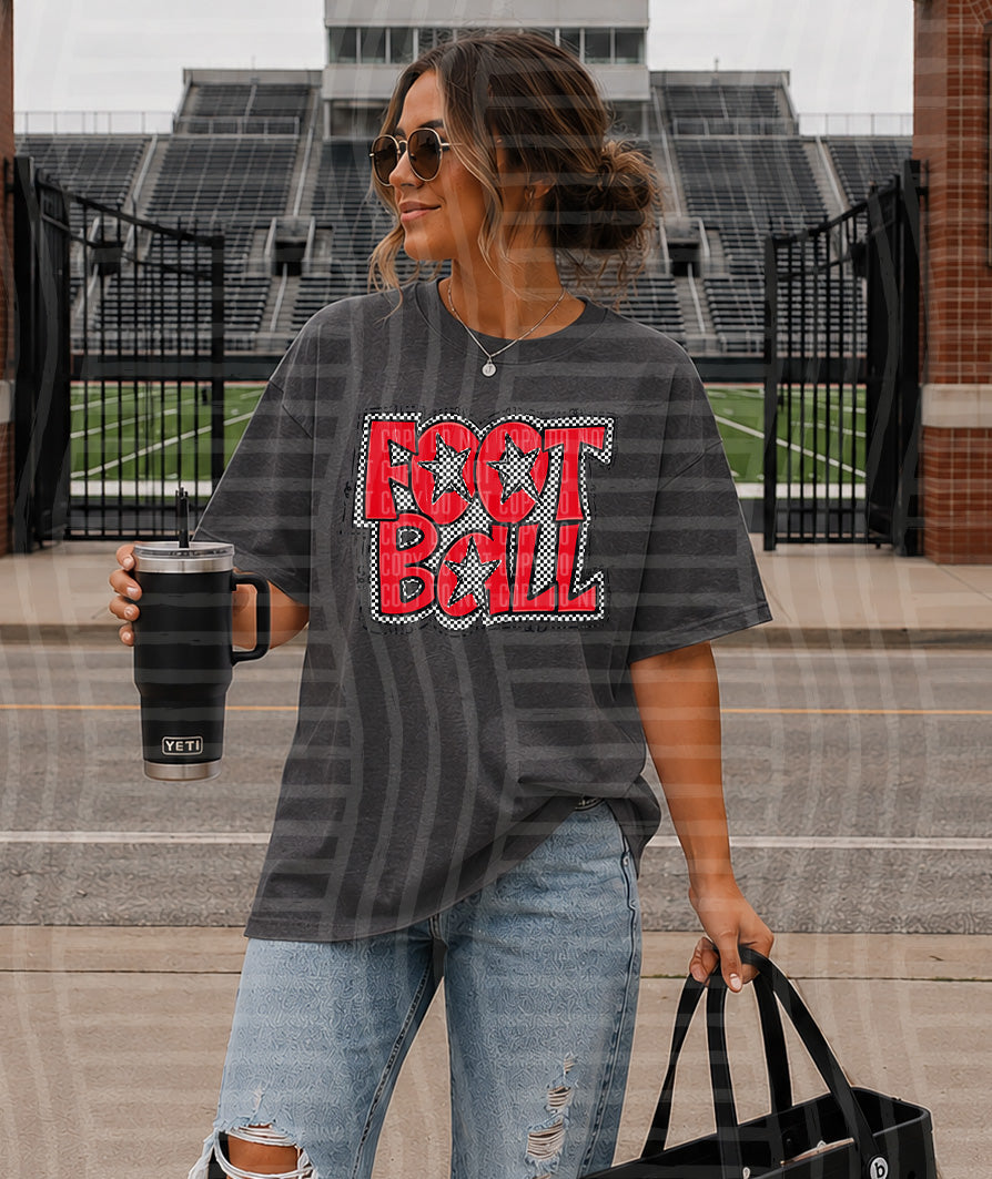 PREPPY CHECKER FOOTBALL RED STARS