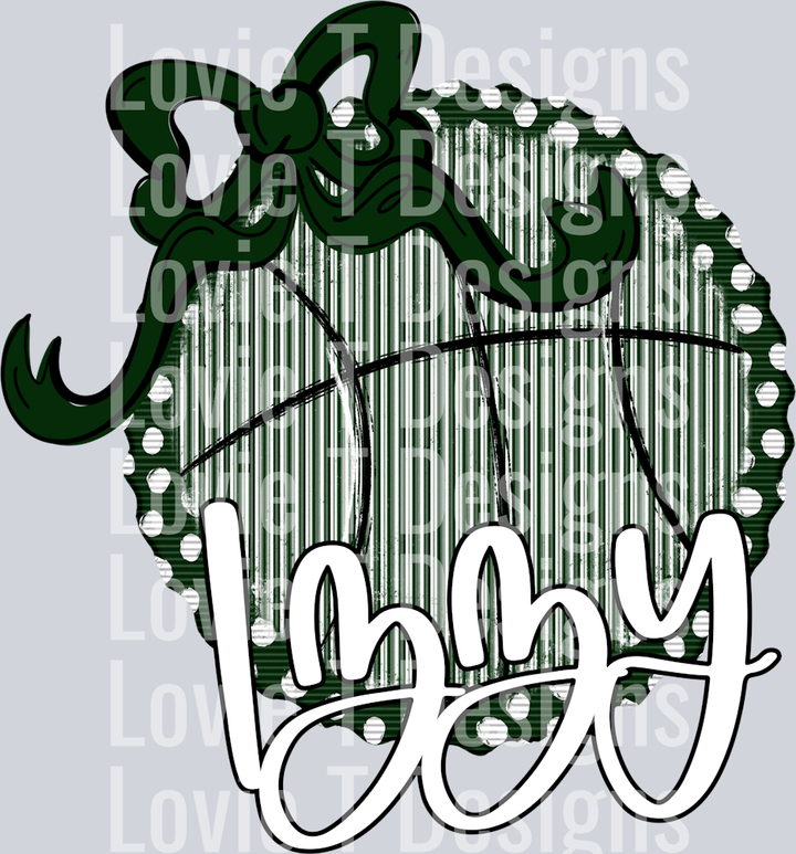 PREPSTER BASKETBALL DARK GREEN WITH DARK GREEN BOW IZZY