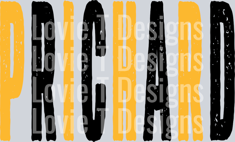 PRICHARD YELLOW AND BLACK GRUNGE MASCOT - REGULAR SIZES SB