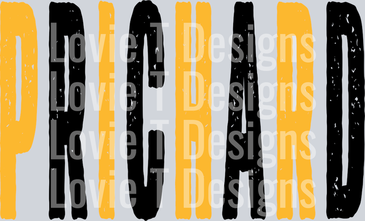 PRICHARD YELLOW AND BLACK GRUNGE MASCOT - REGULAR SIZES SB