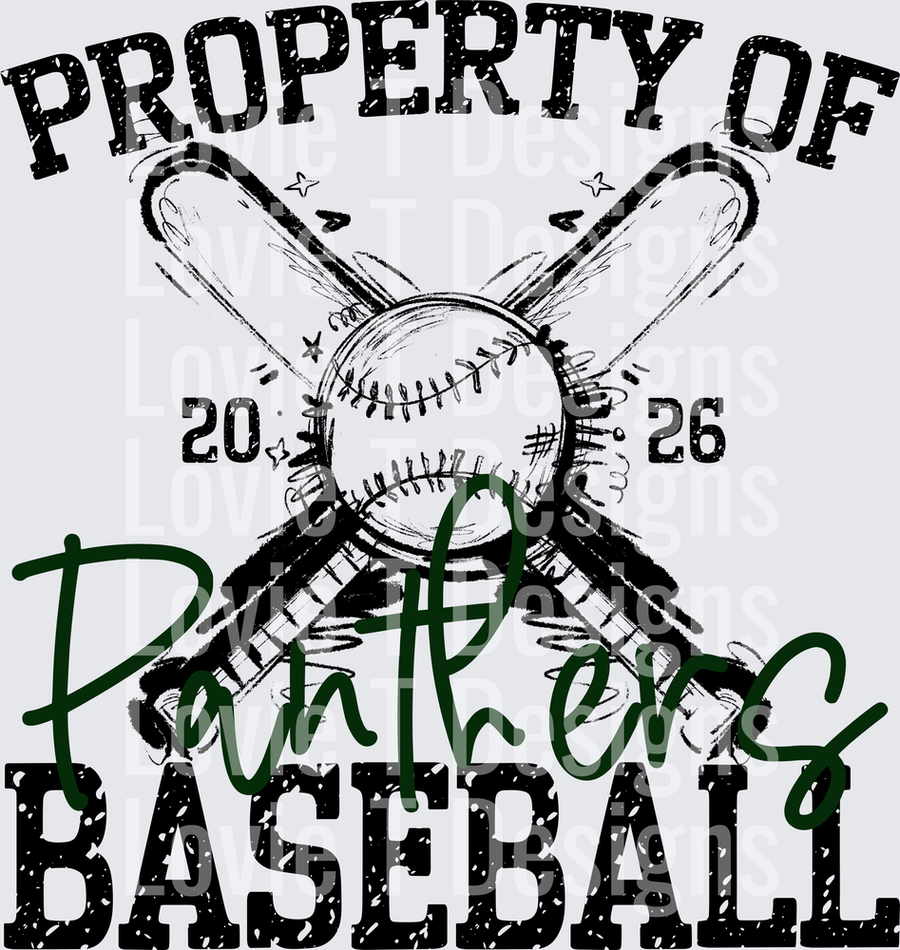PROPERTY OF BASEBALL PANTHERS DARK GREEN
