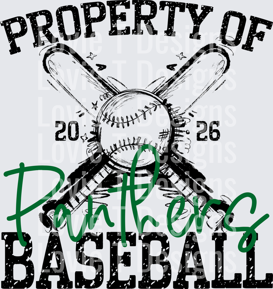 PROPERTY OF BASEBALL PANTHERS GREEN