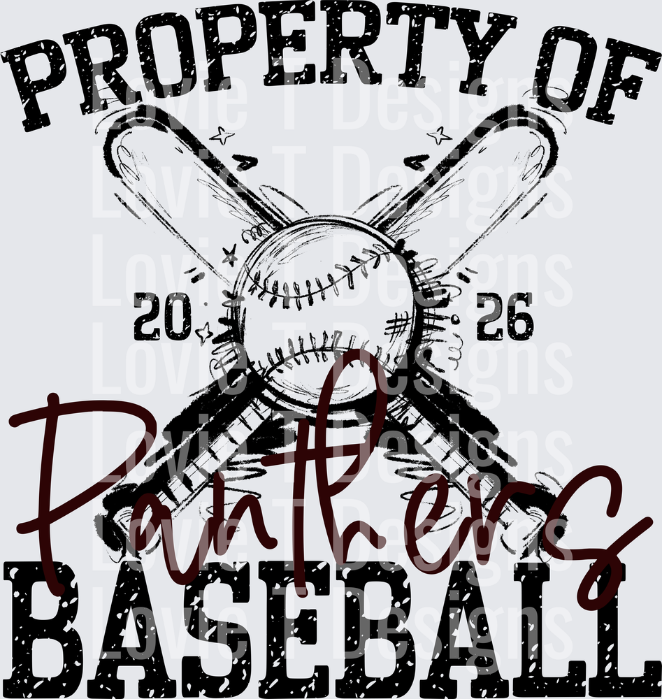 PROPERTY OF BASEBALL PANTHERS MAROON
