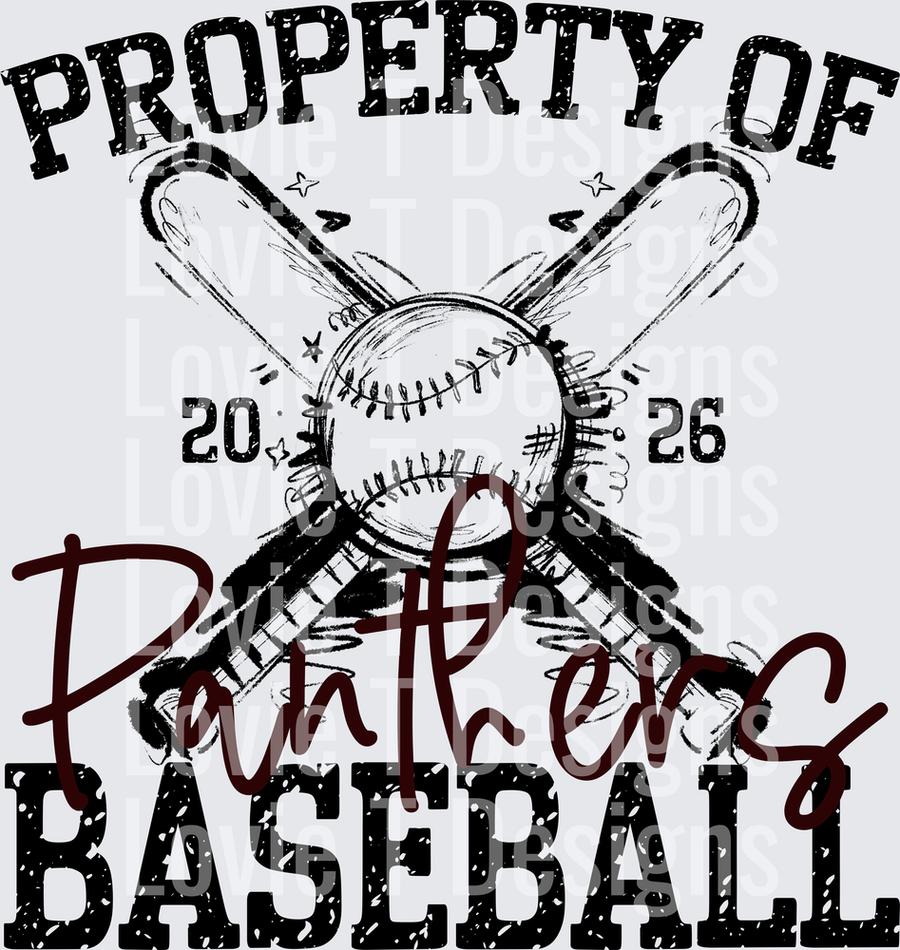 PROPERTY OF BASEBALL PANTHERS MAROON