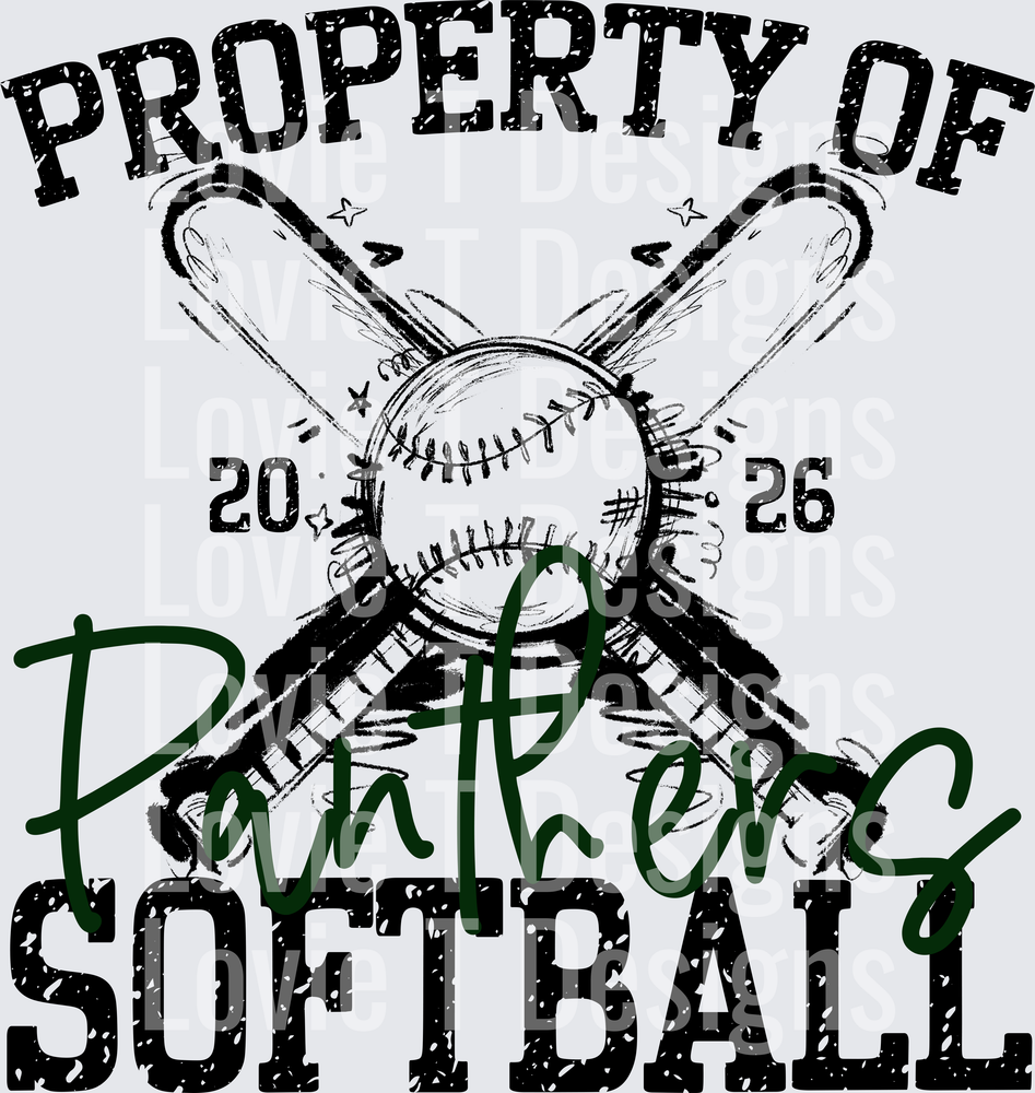 PROPERTY OF SOFTBALL DARK GREEN PANTHERS