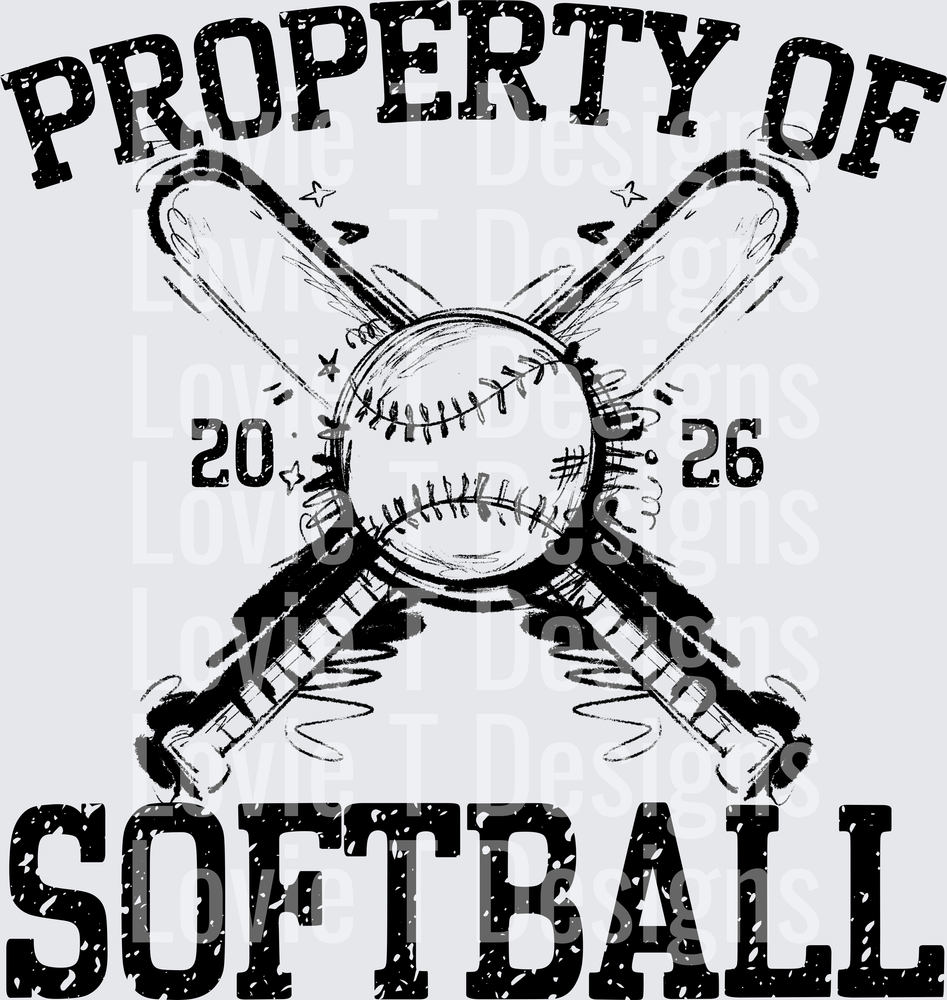 Property of Softball DTF transfer design