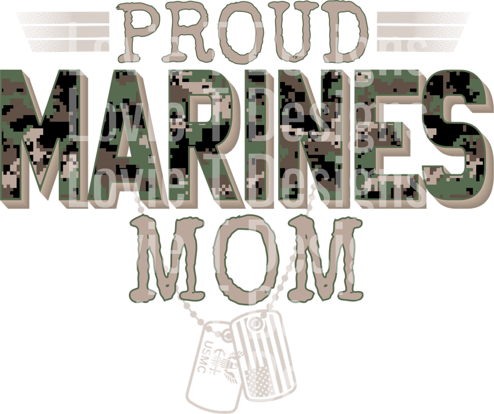 PROUD MARINES MOM MILITARY CAMO FAMILY